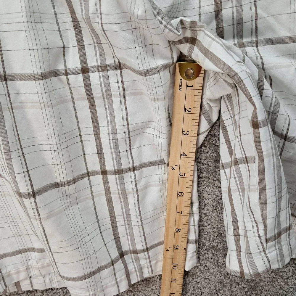 O'Neill Mens Plaid Hybrid Shorts Cream Brown Size 40 Casual Beachwear